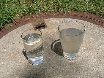 Gereinigtes und ungereinigtes Grauwasser